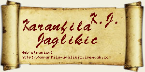 Karanfila Jaglikić vizit kartica